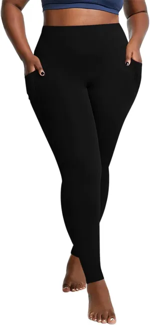 Women's Leggings Plus Size Workout Leggings Tummy Control Leggings with Pockets Stretch Yoga Leggings Athletic Pants