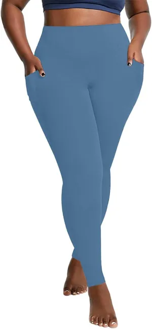 Women's Leggings Plus Size Workout Leggings Tummy Control Leggings with Pockets Stretch Yoga Leggings Athletic Pants