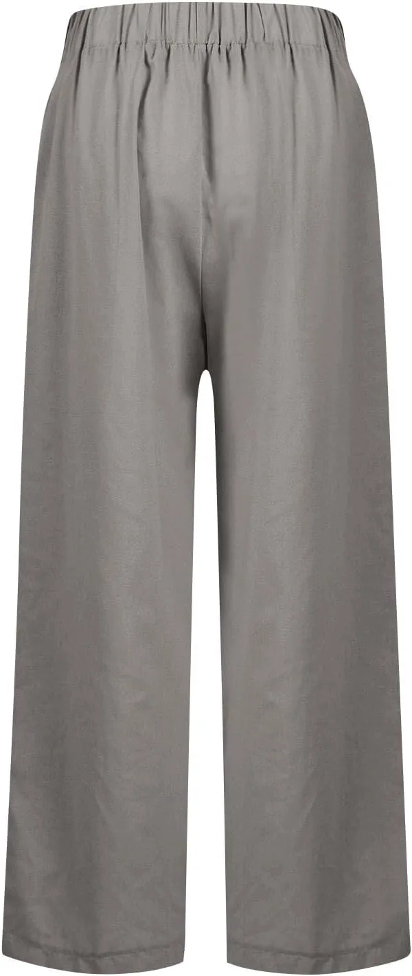Women's Lounge 2025 Casual Wide Leg Fall Clothes Spring Resort Wear Pants with Pockets, S-5XL