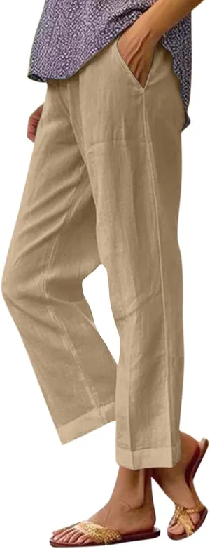 Women's Lounge 2025 Casual Wide Leg Fall Clothes Spring Resort Wear Pants with Pockets, S-5XL