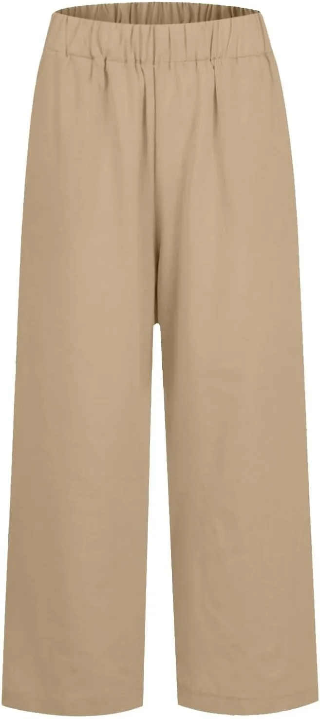 Women's Lounge 2025 Casual Wide Leg Fall Clothes Spring Resort Wear Pants with Pockets, S-5XL