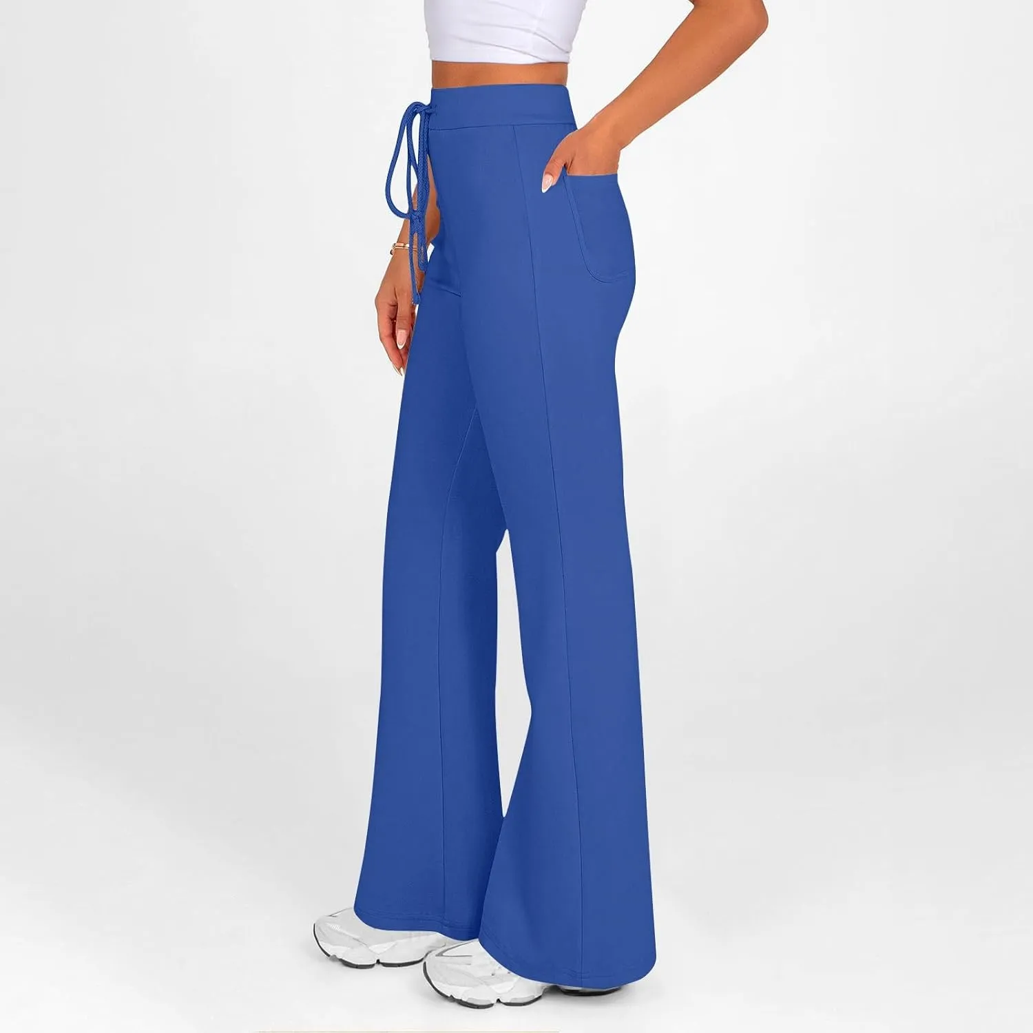Women's Yoga Pants High Waisted Flare Pants Bell Bottom Leggings Drawstring Lounge Pants Comfy Casual Pants Gym Pants