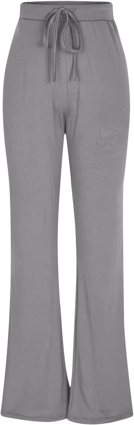 Women's Yoga Pants High Waisted Flare Pants Bell Bottom Leggings Drawstring Lounge Pants Comfy Casual Pants Gym Pants