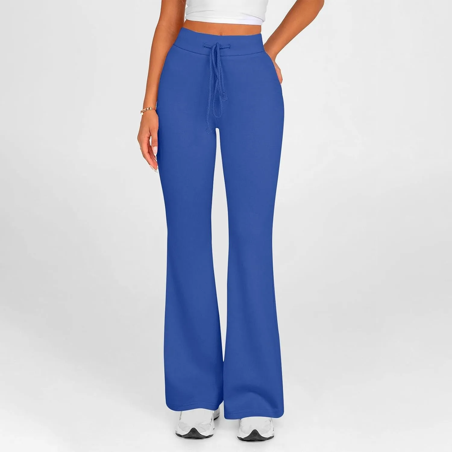 Women's Yoga Pants High Waisted Flare Pants Bell Bottom Leggings Drawstring Lounge Pants Comfy Casual Pants Gym Pants