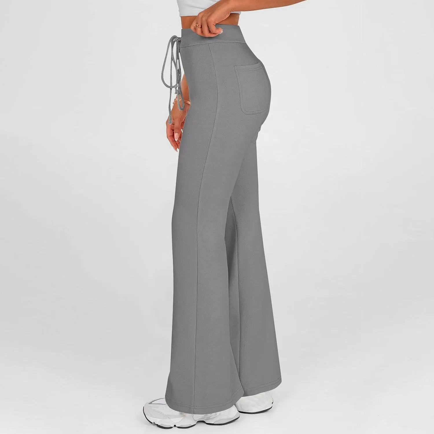 Women's Yoga Pants High Waisted Flare Pants Bell Bottom Leggings Drawstring Lounge Pants Comfy Casual Pants Gym Pants