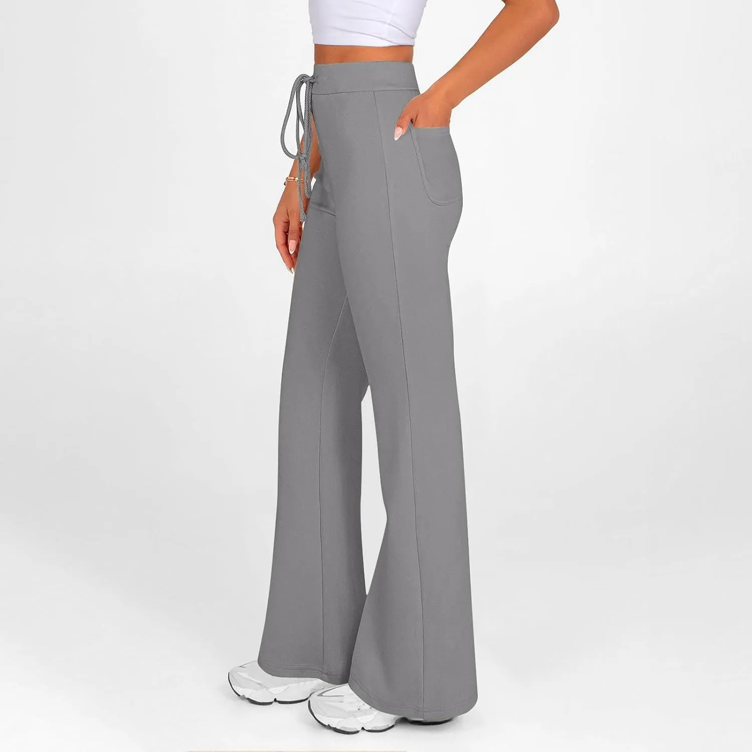 Women's Yoga Pants High Waisted Flare Pants Bell Bottom Leggings Drawstring Lounge Pants Comfy Casual Pants Gym Pants