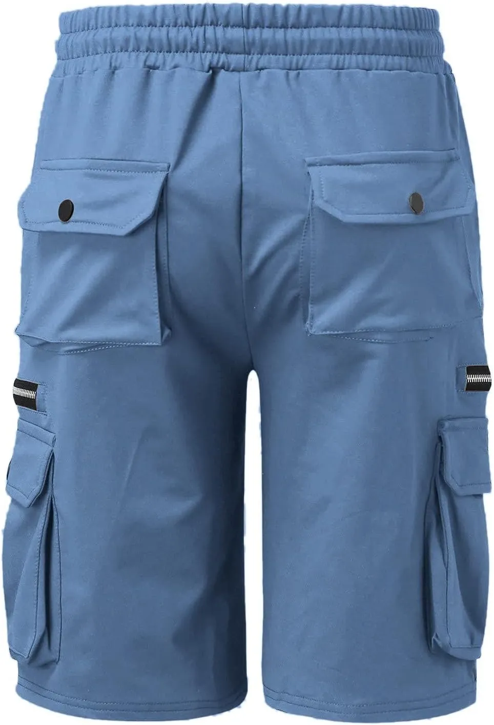 Ymosrh Men's Casual Summer Shorts Elastic Waist Cargo Shorts with Zipper Pocket Stretch Lightweight Work Short Pants, M-4XL